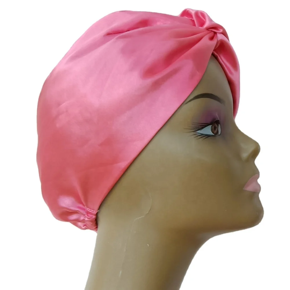 

Breathable Silk Bonnet Turban Head Cover Sleep Caps for Women Long Hair Beauty Care, Customized