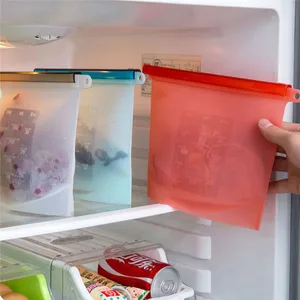 Image of Reusable Food Grade Vegetable Storage Bag Versatile Preservation Bag Container for Fruits Vegetables Silicone Food Storage Bag