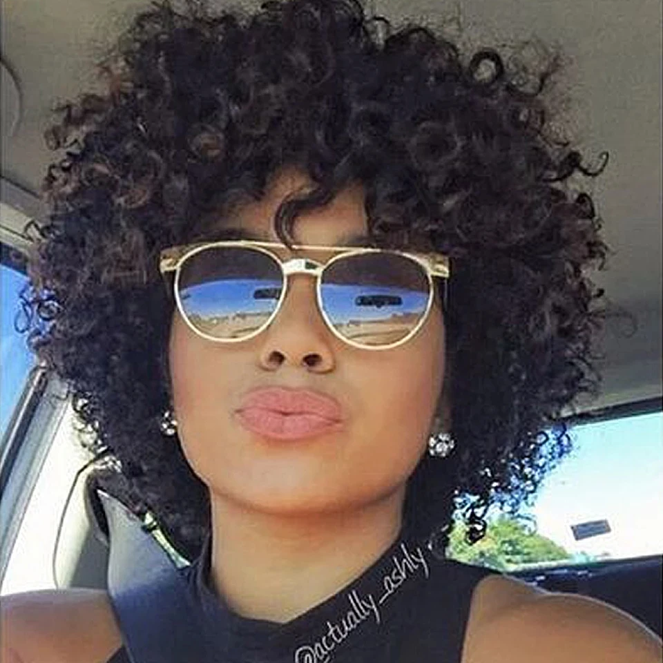 

Joedir Short Curly Wigs Bouncy Hair Natural Wave Brazilian Hair Hot Sell Best Human Hair Wig With Bangs