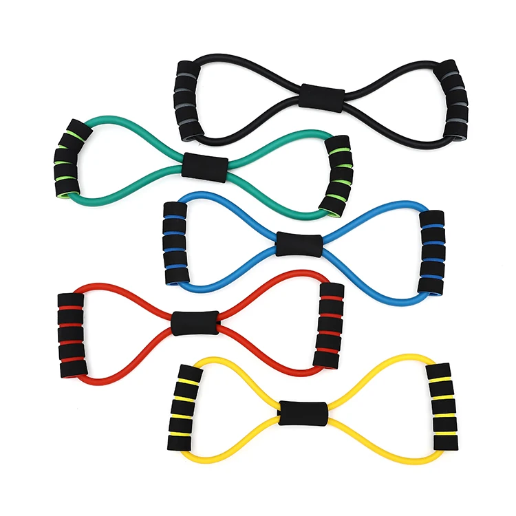 8 Shaped Pull Rope Expander Chest Workout Exercise Tube TPE 8 Shape Digital Yoga Resistance Band