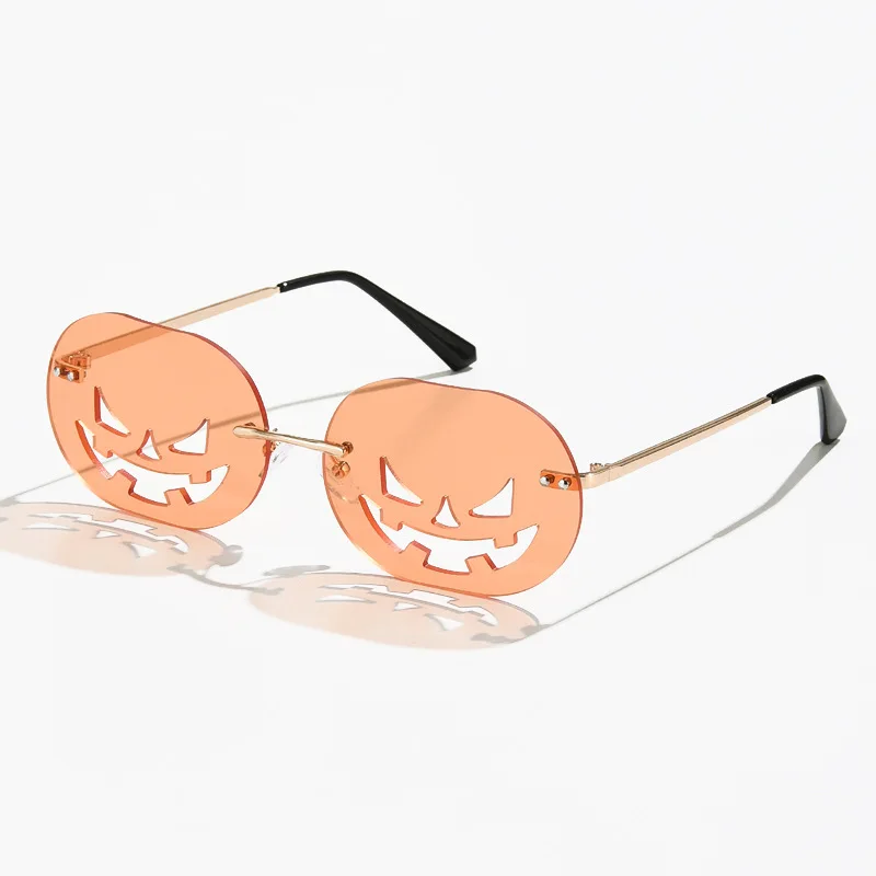 

2020 Newest Fashion Rimless Sunglasses Trendy Halloween Pumpkin Sunglasses
