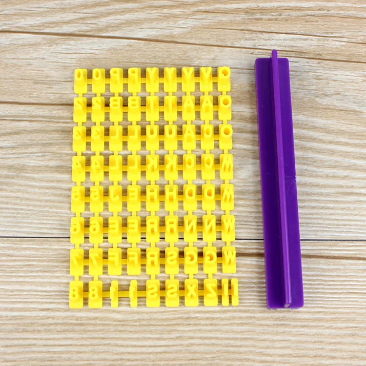 

72 Pieces Plastic Biscuit Letter Stamps Reusable Alphabet Cookie Letters Stamp for Cake Decoration