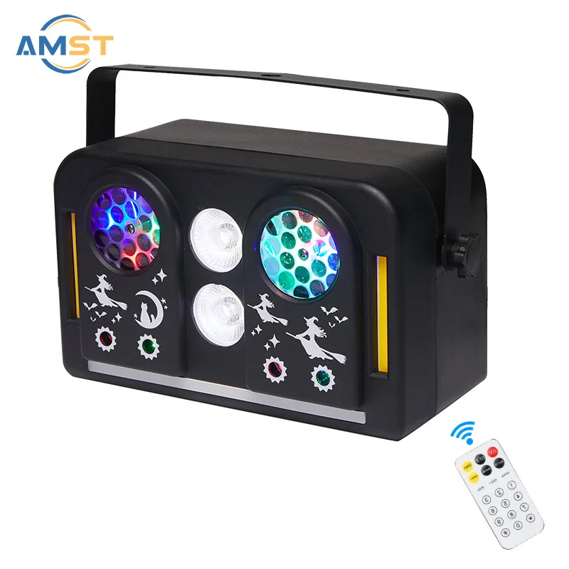 DJ Disco Stage Party Lights Sound Activated RGB Led Strobe Projector Beam Patterns Wash Laser Lights 7in1 With Remote Control