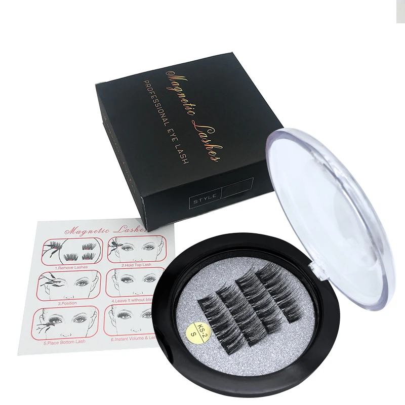 

Wholesale 2 magnets eyelash 1pairs magnetic false eyelashes, Natural black