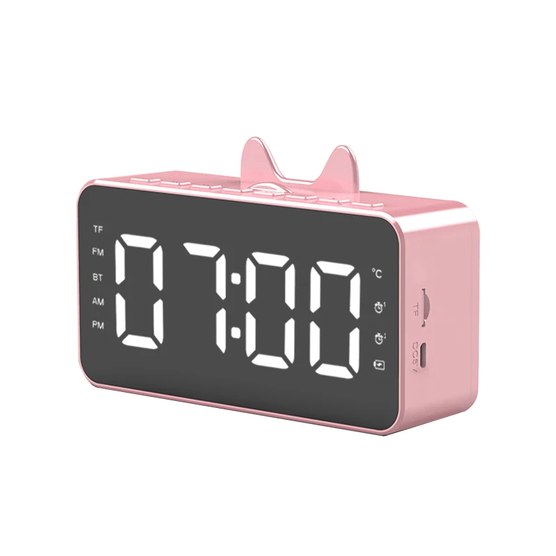 

Hot Sale Wireless BT Speaker Two Sets Of Alarm Clocks Super Bass Portable Speaker Portable Stereo Mini Speaker