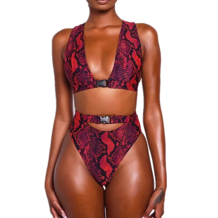 

Fvshion Low Moq Sexy Bathing Suits 2021 Swimming Costumes Women Swimwear 2021 Swimsuit Private Label Print High Waist Bikini