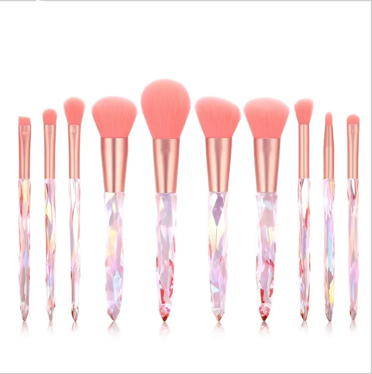 

Wholesale 5 pcs 10pcs crystal diamond makeup brush cover brush diamond handle powder paint makeup brush sets