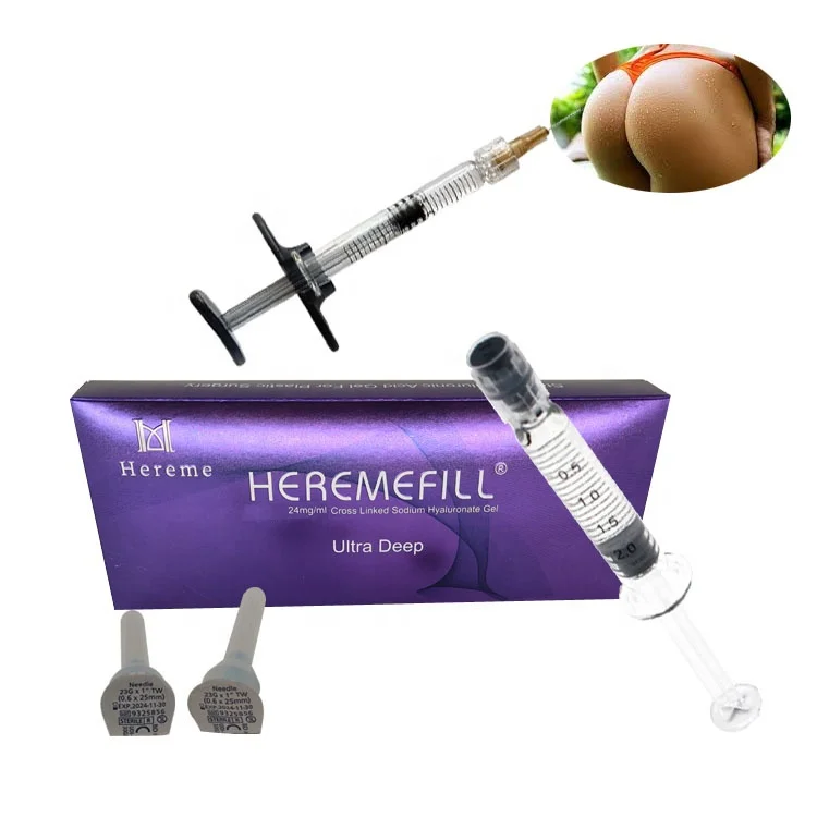 

Heremefill Injectable hyaluronic acid dermal filler for breast augmentation and buttocks 1ml 2ml 3ml 5ml., Transparent colorless