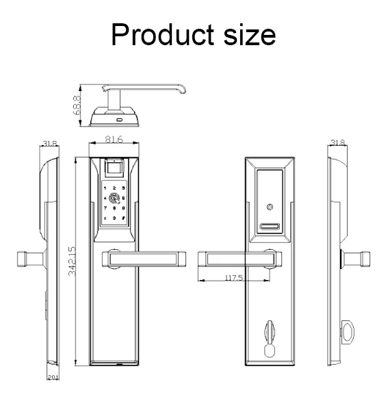 App dynamic password intelligent lock household door lock fingerprint door lock smart