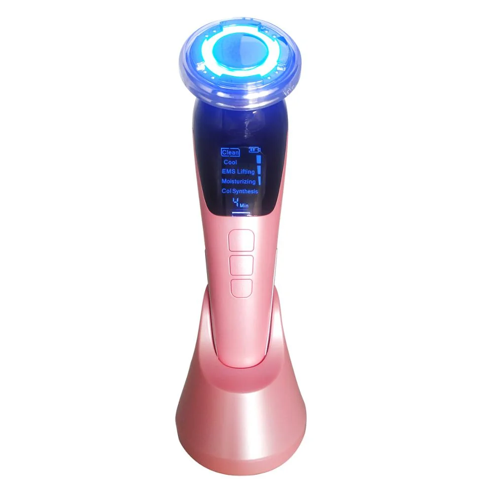 

Portable USB Recharge EMS Cold and Hot Color Light Beauty Instrument Face lifting Shrink Pore Absorption Importing Facial Beauty
