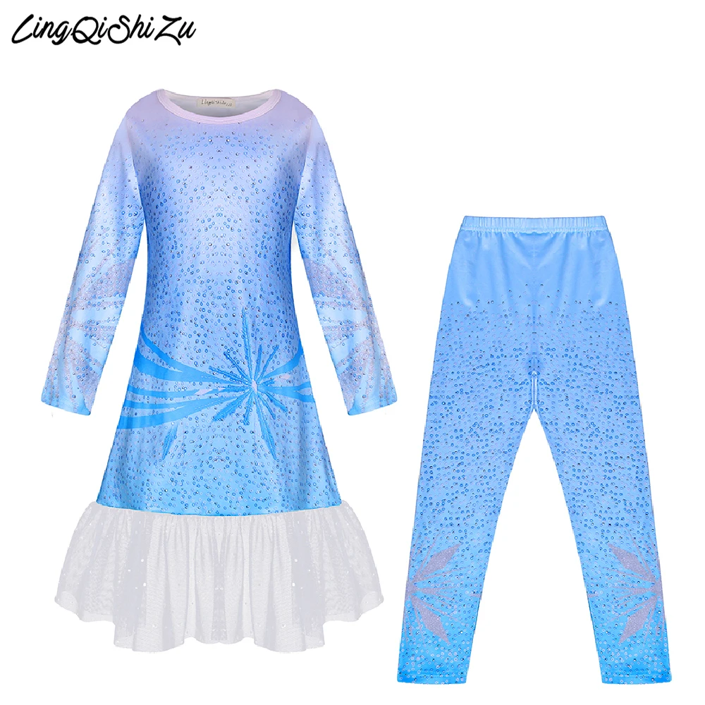 

Princess Pajamas Sets Girl Dress+pants 2-pcs Cotton Outfits Girl Clothes Toddler Suits Clothing Children Pajamas
