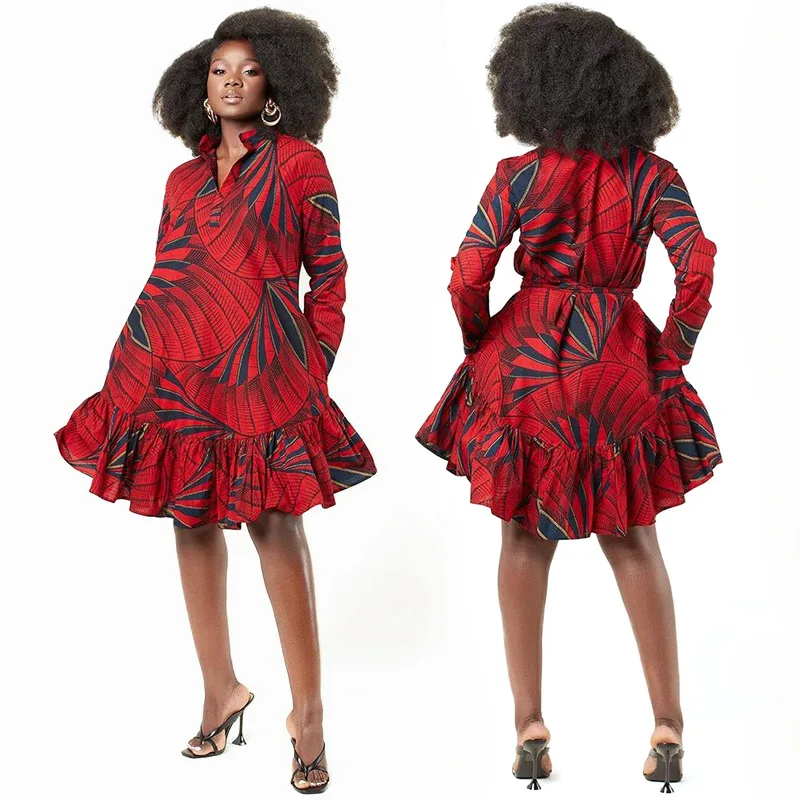

2021 new digital print long-sleeved dress, Picture