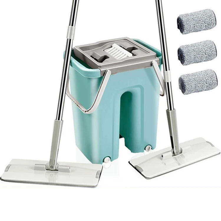 

LJJZH426 Hot sale Hand Free Easy Use Self-washed squeeze Magical cleaning Flat Mop And Bucket Set