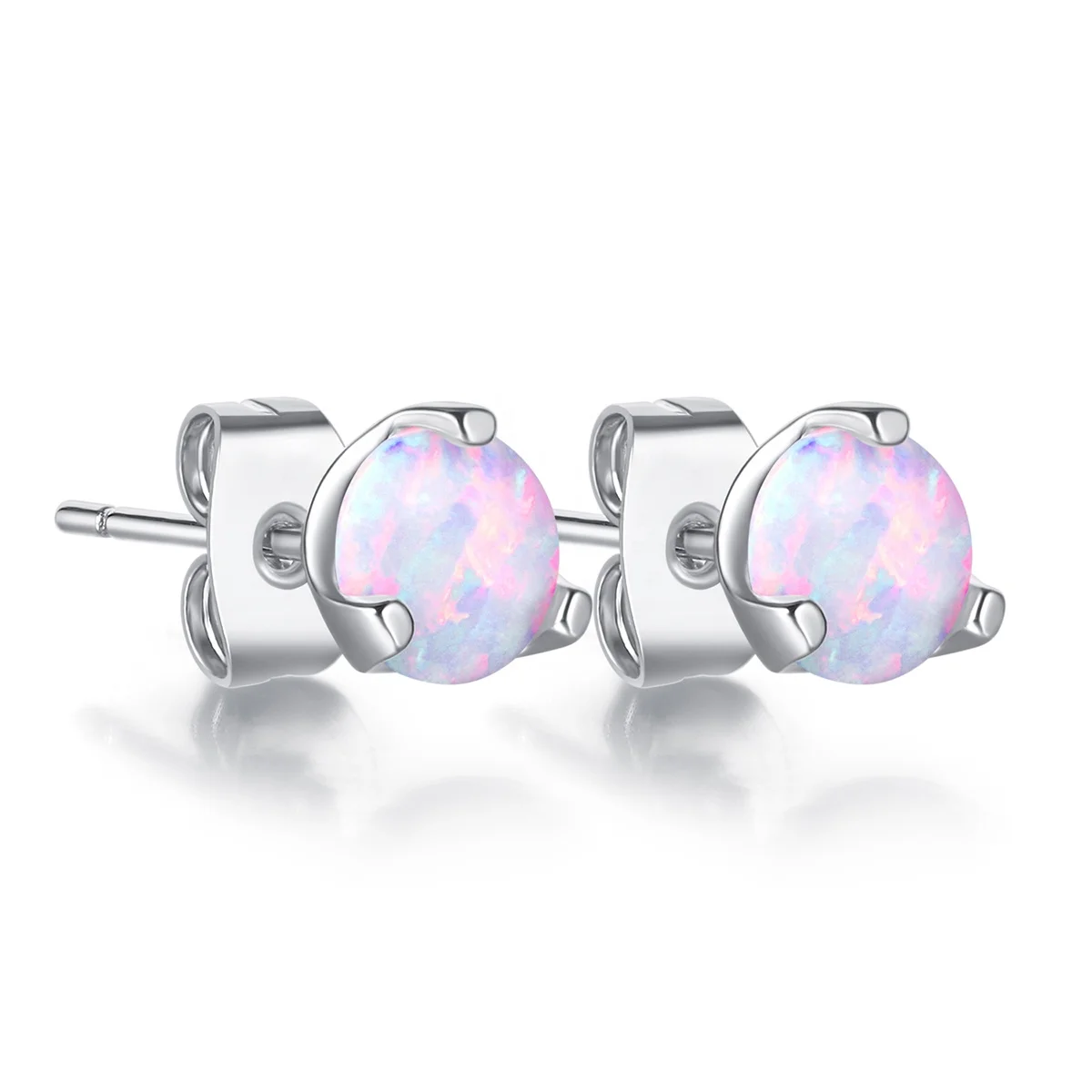 

Wholesales Fashion Round Shaped Earrings Jewelry Stud Earring Women White Artificial Opal Earrings
