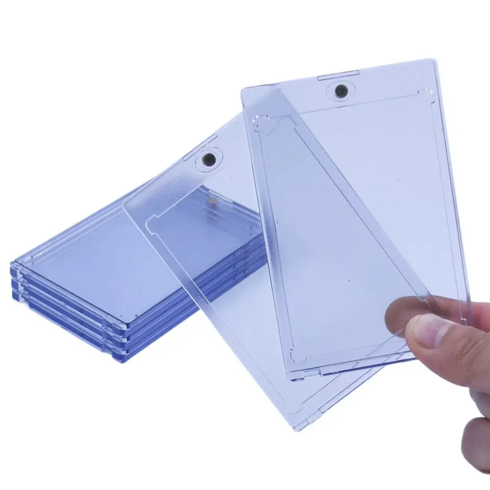 

Amazon hot sell Clear Acrylic UV Protect 35Pt Magnetic Card Holder One-Touch Cases for Trading Sports Gaming Cards, Transparent