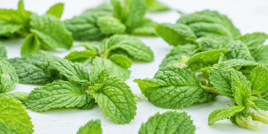Comparison between fresh mint leaves and dried mint in a jar