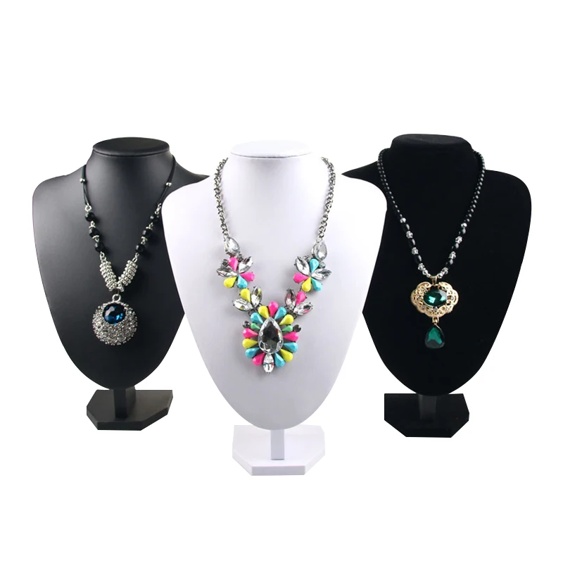 

Black Velvet Elegant Necklace Mannequin Bust Stand Necklace Holder Display Stand Jewellery Mannequin