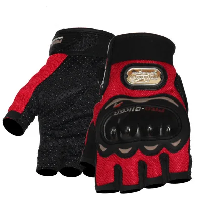 

Outdoor Comfortable Half Finger Motorcycle Riding Gloves Polyester Cycling Motocross Motorbike Bicycle Gloves, Black,red,gray,blue