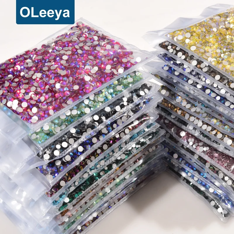

2021 Hot Sale Mix size ss3-ss20 14400pcs Sliver Back Crystal Flat Back Non Hot Fix Glass Rhinestone Strass Gems For Nail Art DIY, Over 100 colors available