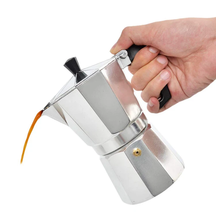 

Zogifts Moka 6-Cup Stovetop Espresso Moka Pot Aluminium Custom Espresso Coffee Maker, As picture