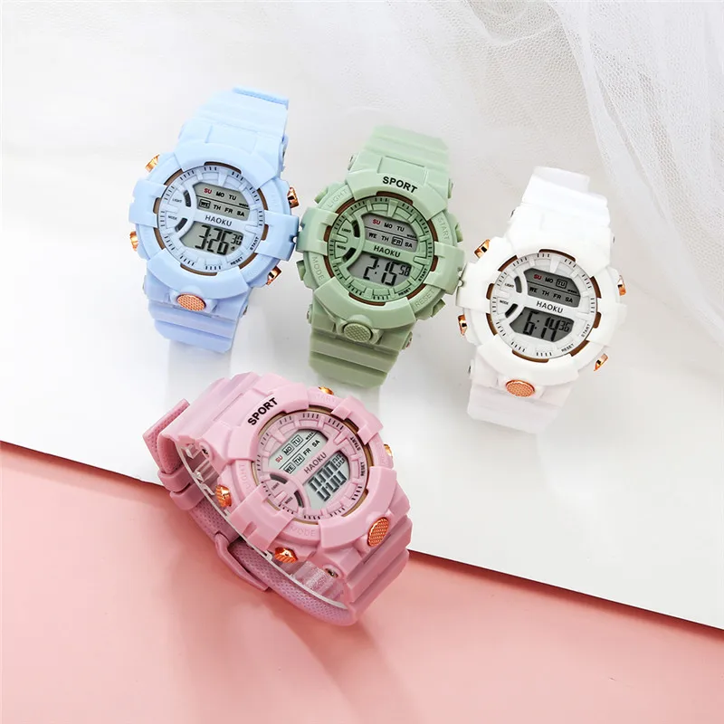 

WJ-9968 wholesale silicone band waterproof custom logo girls boys digital watch providers sport digital led watch