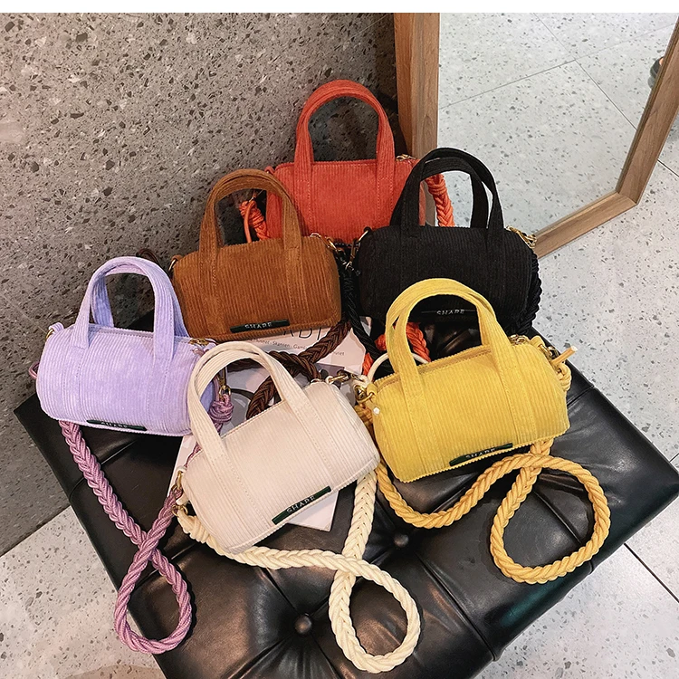 

Corduroy women bag fall/winter new fashion crossbody shoulder purses and handbags, 6 colors