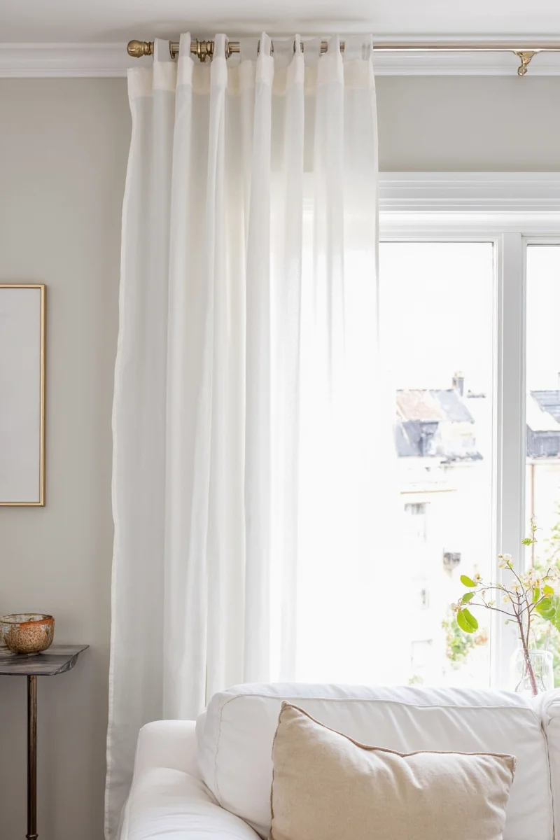 Command hook curtain rod setup example