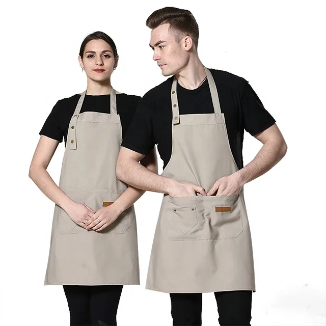 

Newest Design Custom High Quality Black Waterproof Bartender Cotton Tool Apron Canvas Cross Back Apron Kitchen Work Apron, Can be customized