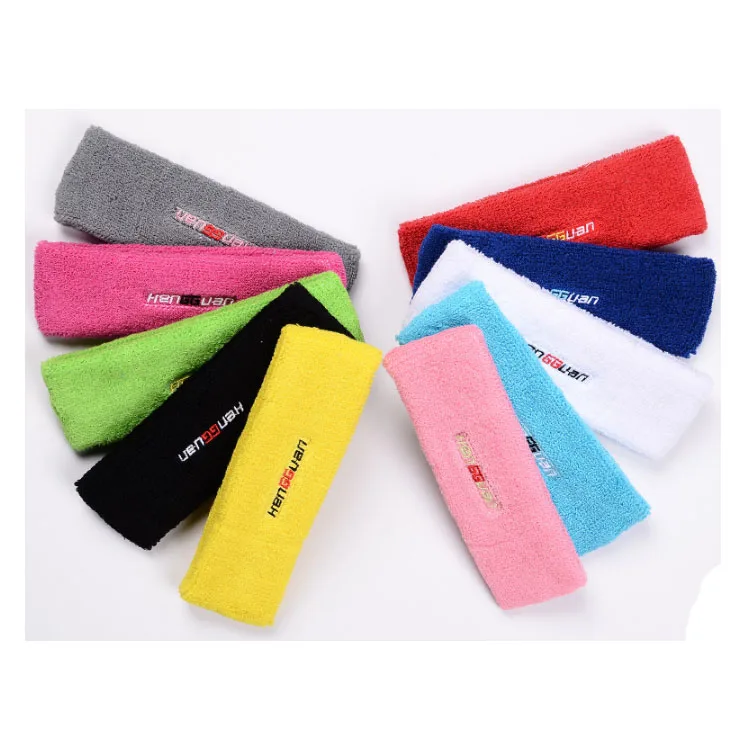 

Wholesale Custom Sweat-Absorbent Guide Cotton Terry Sports Soft Sweat Band Anti Sweat Headband, Customized. accept mix-color