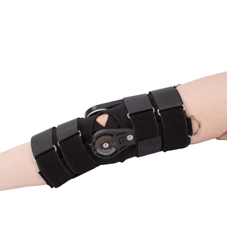 

adjustable medical orthopedic functional postop ROM hinge acl knee brace support, Black