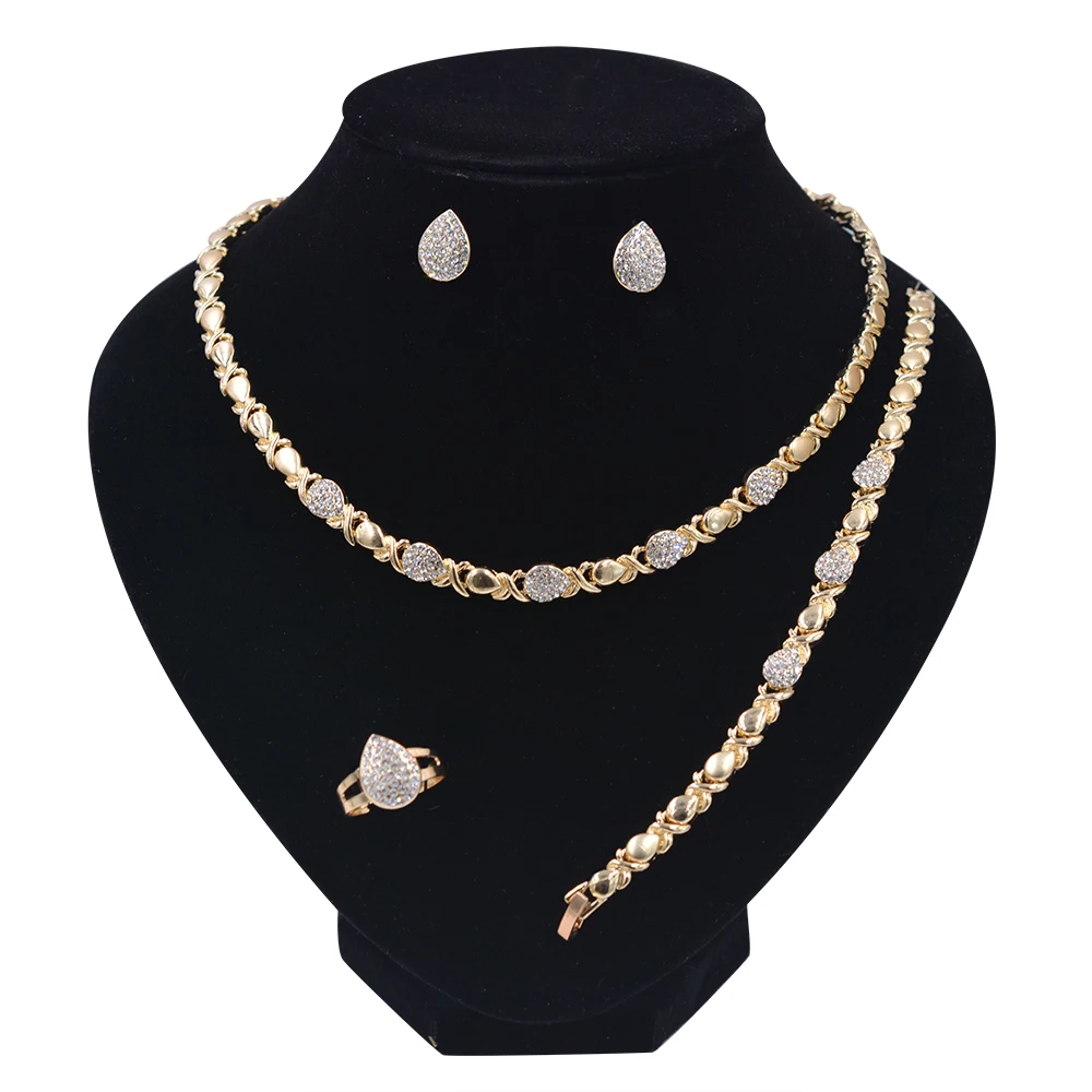 

18k Luxury zircon jewelry women wedding jewelry set conjunto de joyas