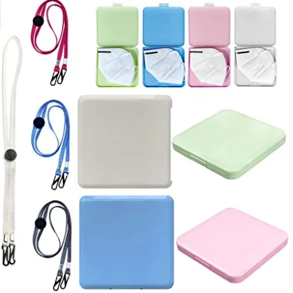 

Portable reusable Multi colorful square face masking covered storage case for dust protection