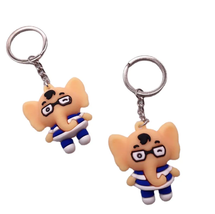 

Free shipping Wholesale 3D Dumbo key ring manufacturers soft plastic Doctor like key ring bags mobile phone car pendant