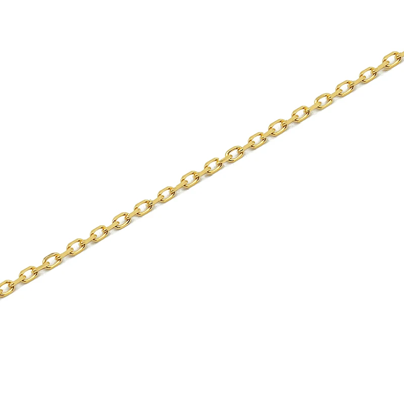 

0.8mm Diamond Cut Cable Real Solid White Rose Yellow Gold 18K Gold Chain for Necklace