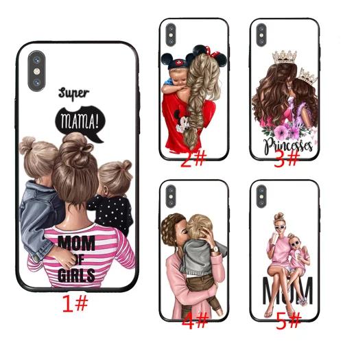 

Black Girl Baby Women Mom transparent Soft Cover mobile phone accessories for iphone case Case Silicone Phone Case