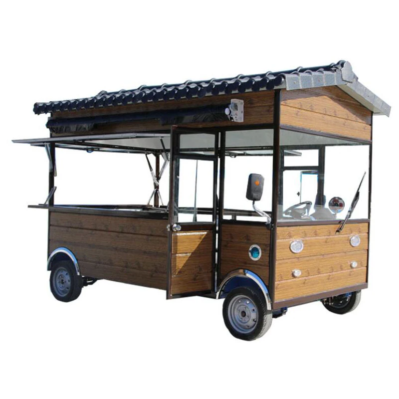 Street Food Vending Cart / Food Cart Mobile Food Trucks Stainless Steel