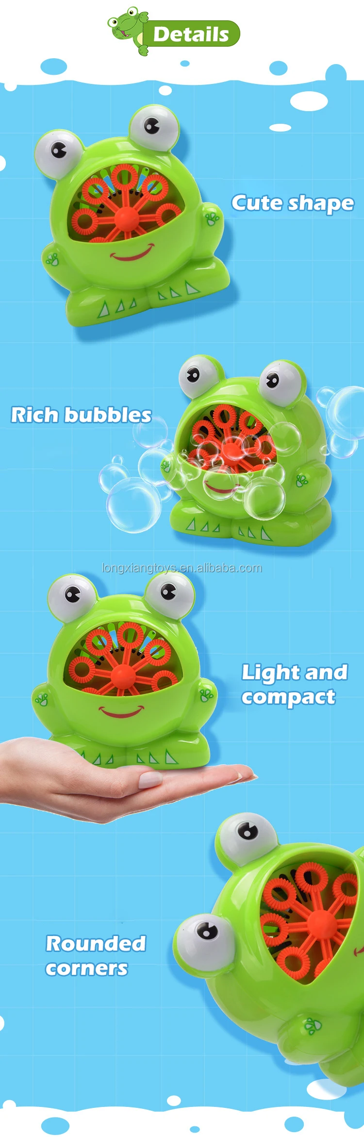 Electric Frog Bubble Machine  Soap Bubble  Game Blower Toys For Sale