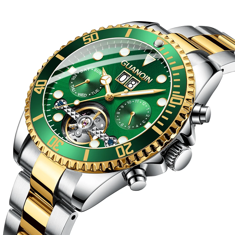 

GUANQIN Men Watch Automatic Mechanical Watches Role Date Week Top Luxury Brand Japan 8200 Wrist watch Clock Relogio Masculino