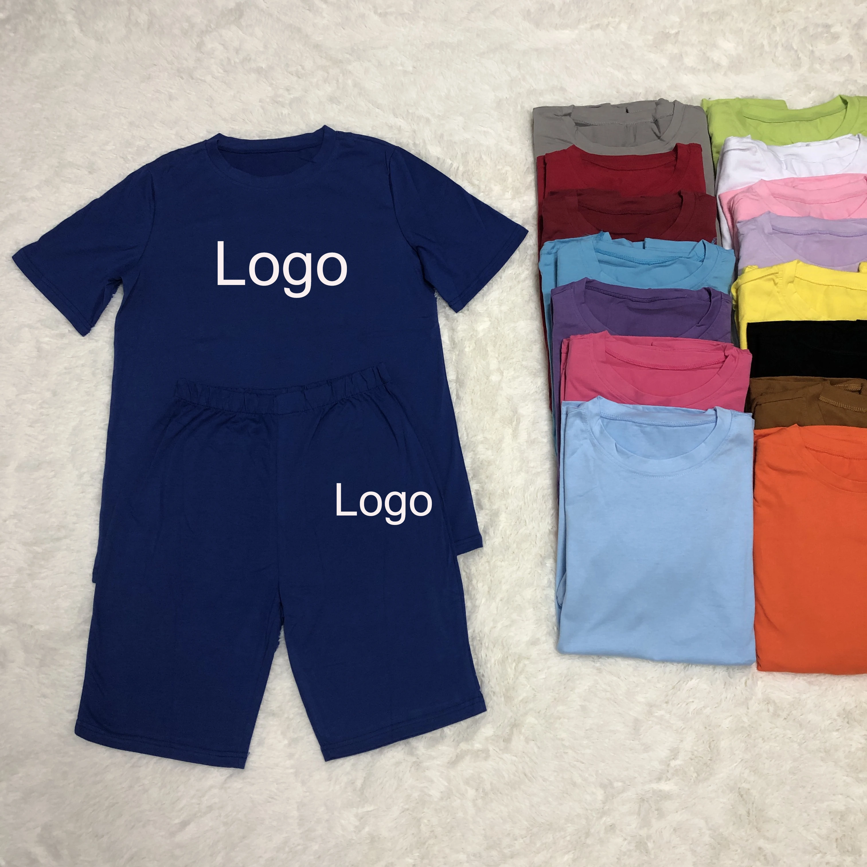 

2021 Wholesale Casual Plus Size 4XL Custom Logo T Shirts Tops Shorts 2 Two Piece Pants Sets Tracksuits Summer Women Clothing, Picture