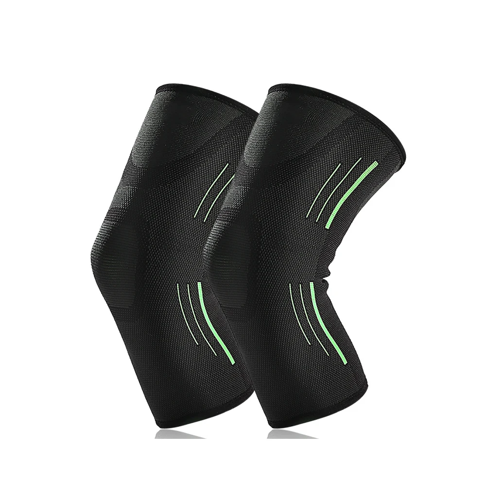 

Knitted sports basketball knee pads riding compression bandage fitness training protective gear, Black