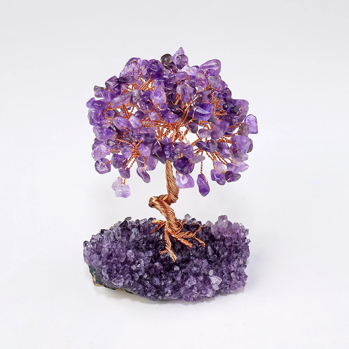 

Natural Energy Crystal tree Amethyst cluster base gravel tree Feng Shui Crystal crafts gift