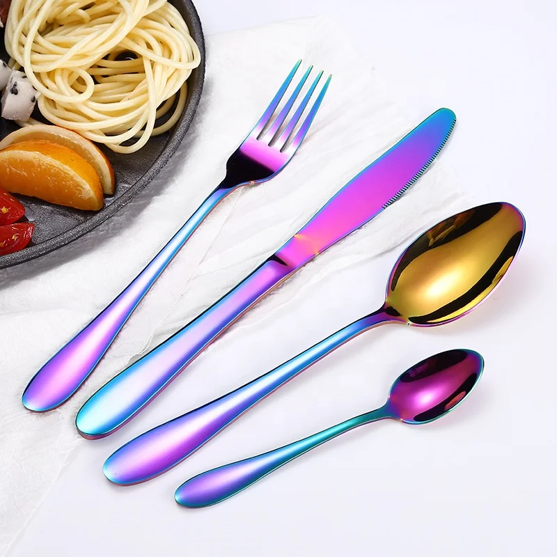 
Wedding 18/10 stainless steel gold cutlery set spoon fork and knife,gold matted cutlery,flatware 