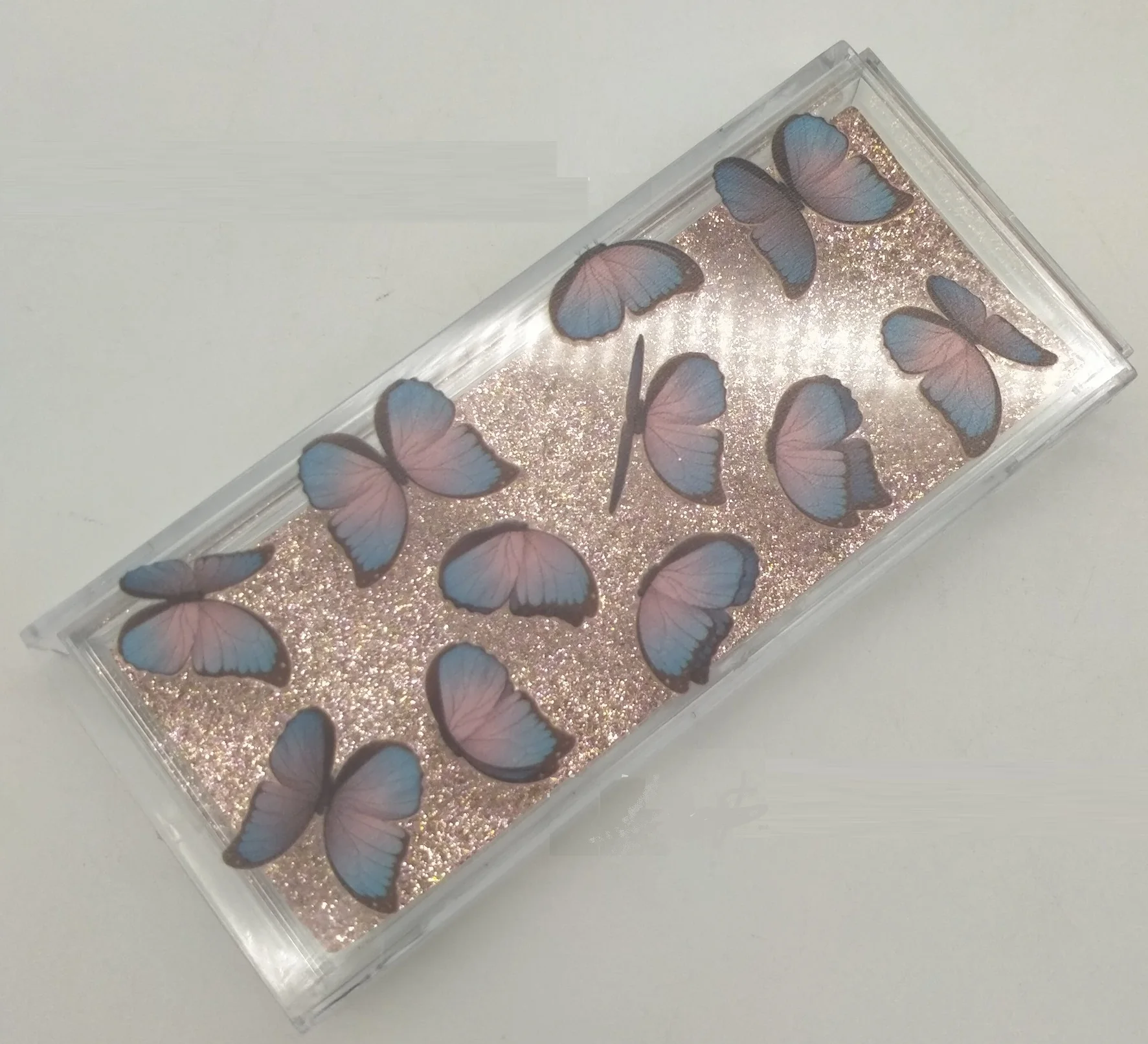 

New Arrival 3d 5d 25mm Mink Eyelashes Vendor Eyelash Storage Case Acrylic Packaging Box Empty Box, Clear box with colorful card