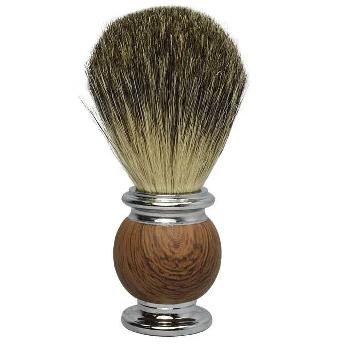 

Metal Resin Handle Badger Shaving Brush, Log color