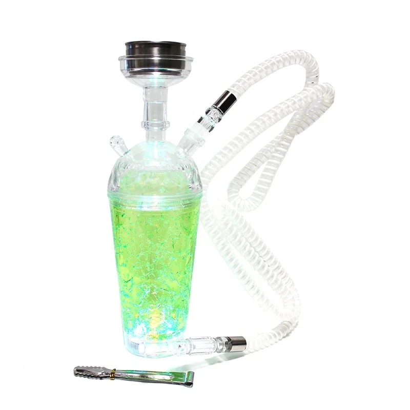 

wholesale cup shisha cheap acrylic mini hookah for car with led light, Orange,purple, red, blue, green,gold, clear