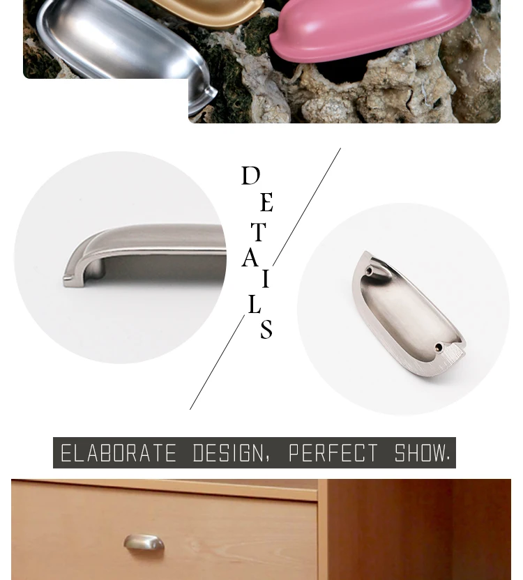 China Supplier Direct Furniture Hardware Pin Shape Brush Nickel Cup Shell Handle //