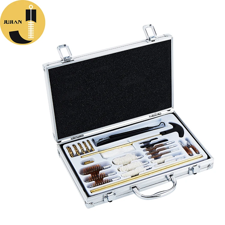 

Bore brush gun cleaning kit with strong 270mm rods in box Gun care for shotgun rifle pistol airgun, Silver