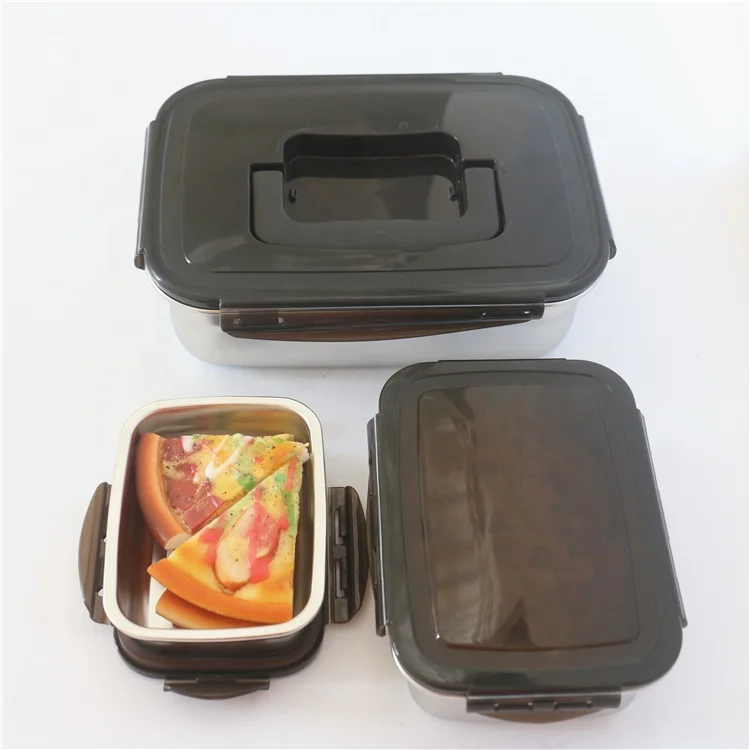 

Eco Friendly Leak Proof Stainless Steel BPA Free Airtight Storage Steel Food Container Boxes Set, Silver/steel