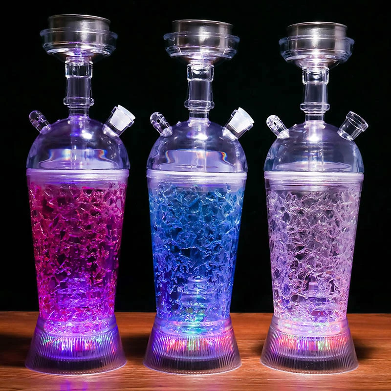 

Portable Shisha Accessories Cup with Led Light Acrylic Material Hookah Set for Cars and Parties, Assorted colors