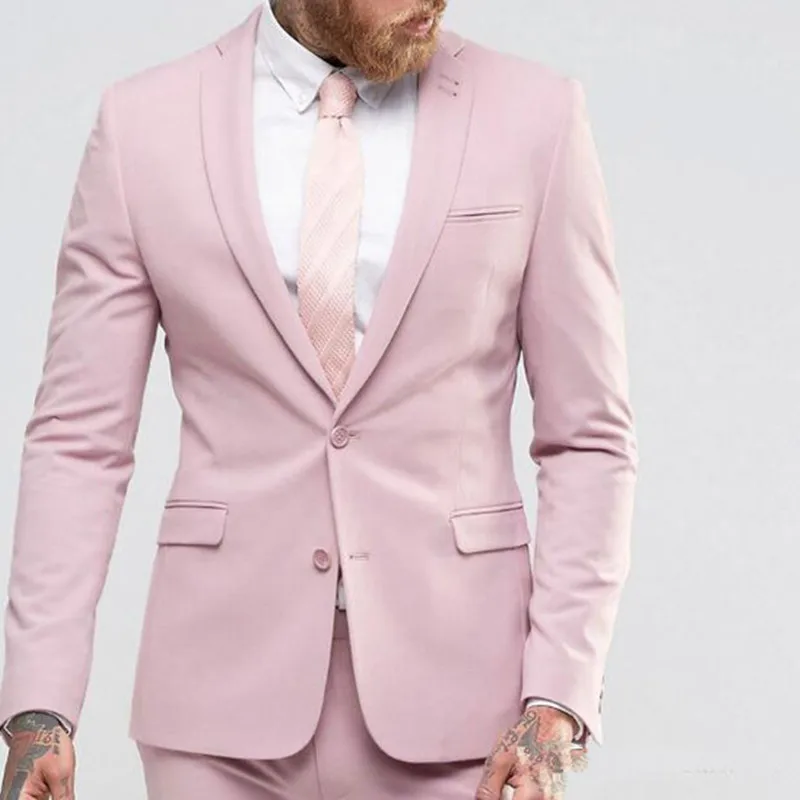 

LL072 Light Pink Men Suit Slim Party Dress Groomsmen Tuxedo For Beach Wedding Young Mens suits Work Wear(Jacket+Pants+Tie), Per the request